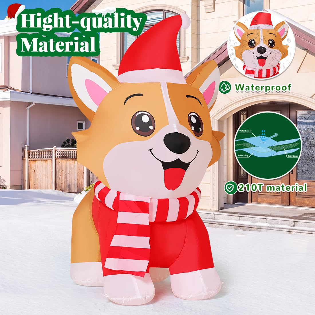 Snapklik.com : GOOSH 4.2 FT Christmas Inflatables Dog Outdoor ...