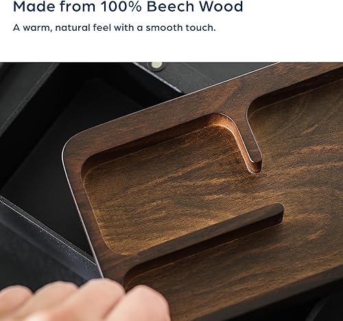 Miniatura 8 de mordeco Revov - Caja de bandeja EDC con tapa giratoria magnética de madera auténtica, mesa de oficina, organizador de equipo EDC, oficina en casa,
