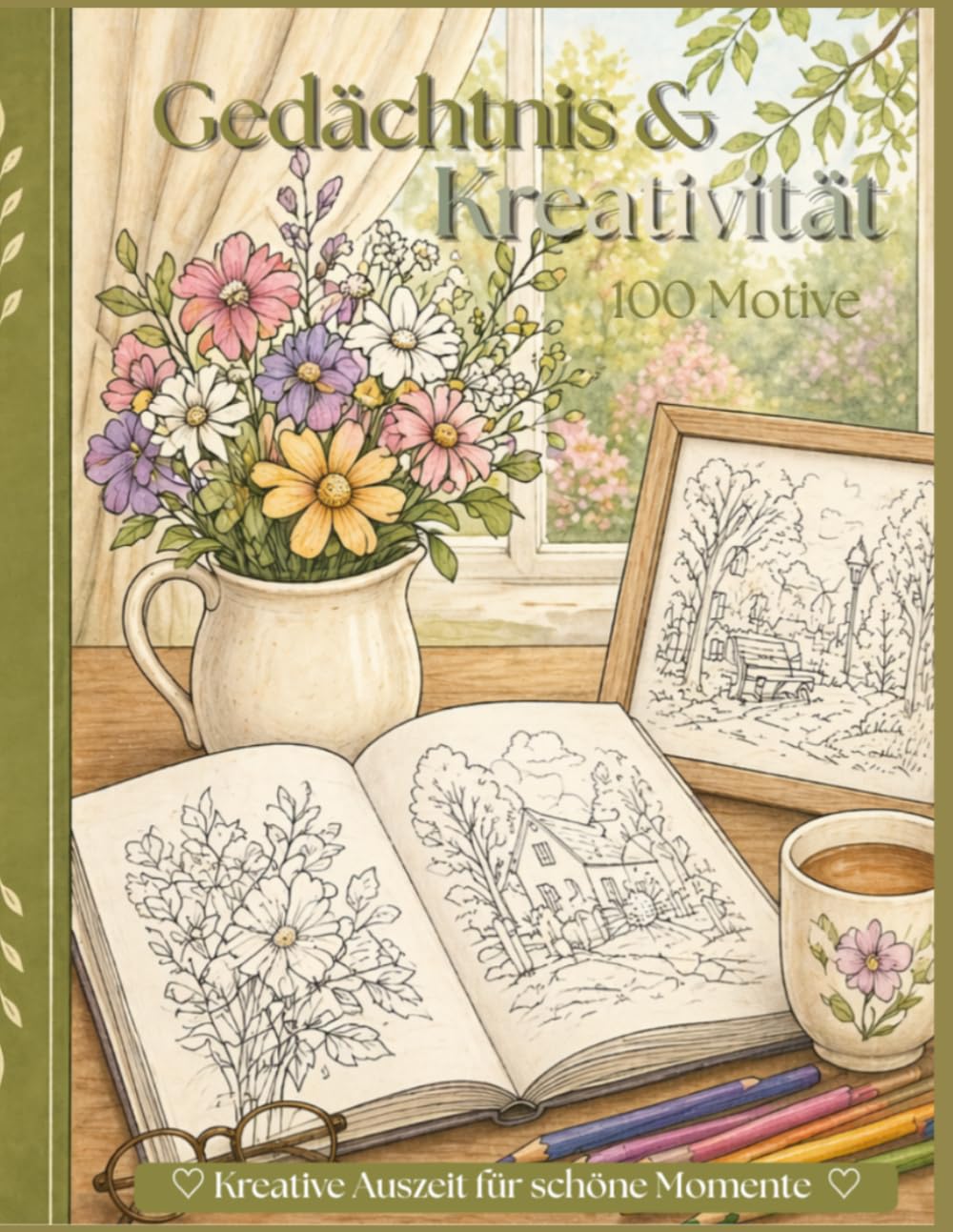 Gedächtnis & Kreativität - 100 Motive - Malbuch für Senioren mit Demenz: Zur Förderung von Erinnerung, Konzentration und Wohlbefinden – mit vielen Motiven für das Erinnerungsvermögen