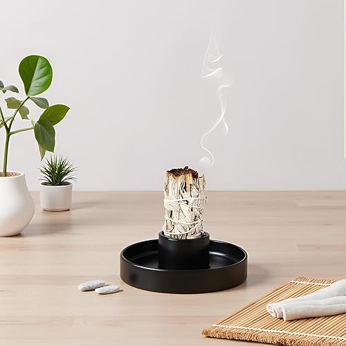 Miniatura 7 de Soporte para salvia, quemador de salvia blanca, soporte para salvia para quemar, cuenco para sahumerio, soporte para varitas de salvia, soporte para