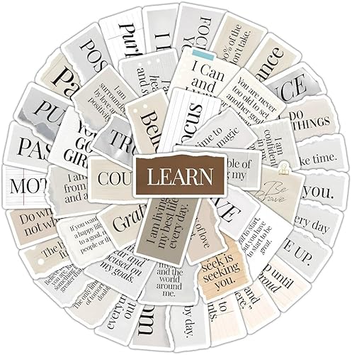 Paquete de 50 calcomanías motivacionales para botellas de agua, laptop, teléfono, computadora, guitarra, patineta, hidrofrascos, calcomanías de