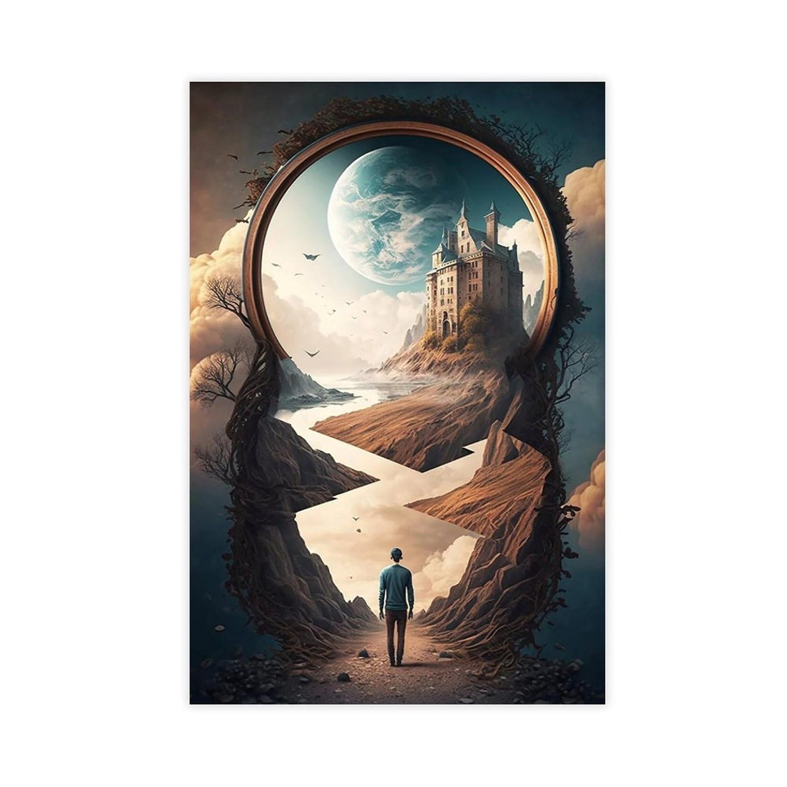 Bareronor Surreal Canvas Poster for Living Room Decor Gift