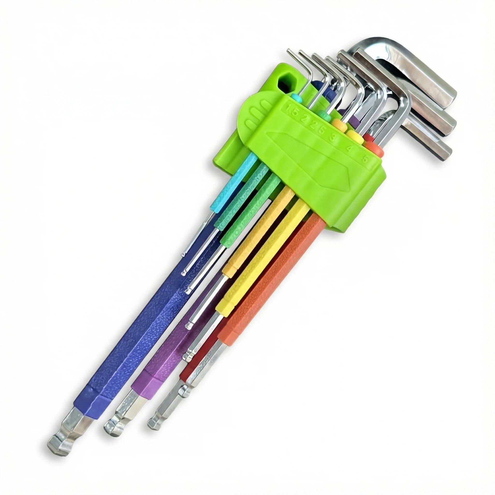 Uni-Fine 9Pcs 1.5-10 mm Allen Key Set, Professional Allen Keys with Ball Head, 9-Piece Hex Key Set for Bicycle