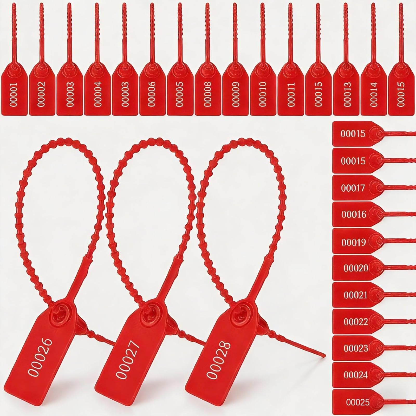 WAISHAT 100 PCS Numbered Cable Ties, 250mm Anti-Tamper Self-Lock Pull Ties