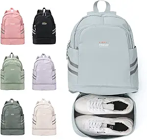coofay Gym Backpack For Women Waterproof Sports Backpack With Shoe Compartment Lightweight Travel Backpacks Small Gym Bag Dance Volleyball Backpacks