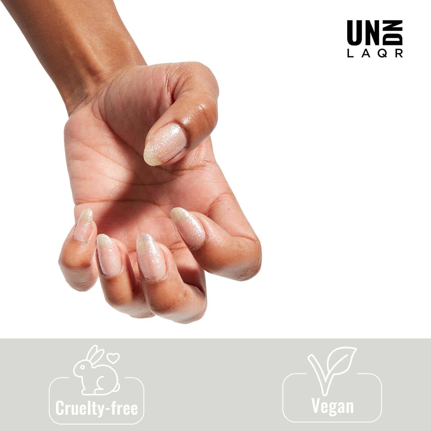 UN/DN Vegan Nail Polish - Cosmic Glitter - Clear Glitter Nail Polish - Fingernail Polish for Women and Men - Long Lasting, Cruelty Free - 0.5 oz - Image 4