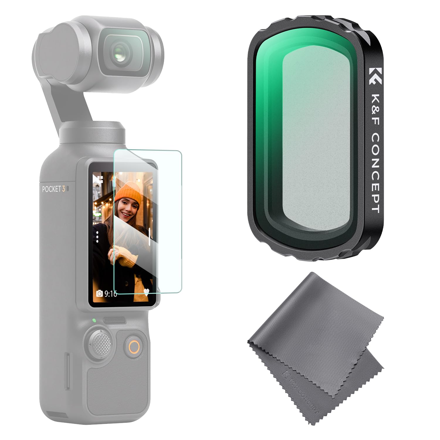 Amazon | K&F CONCEPT OSMO Pocket 3/4用 磁気式フィルター ブラック 