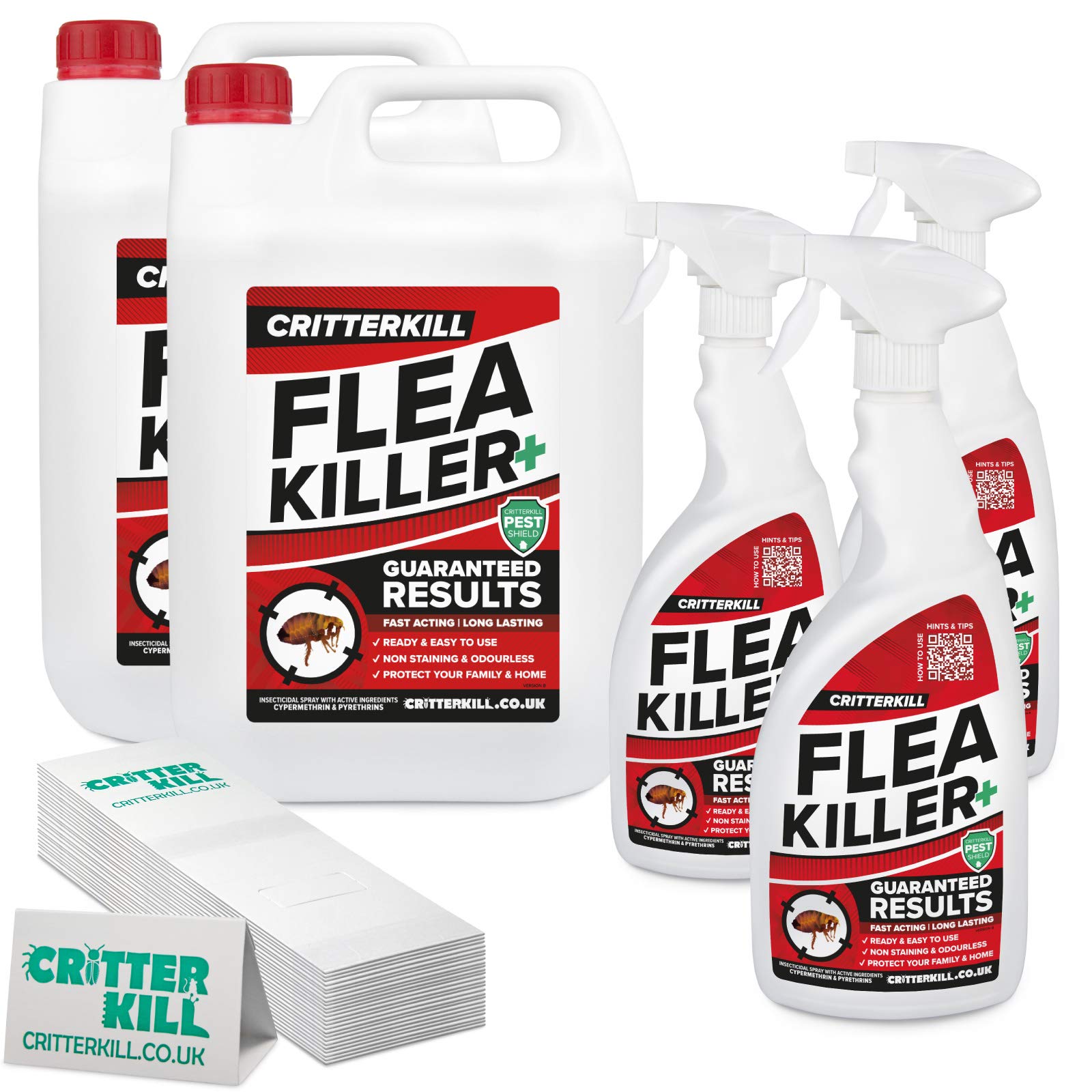CritterKill Flea Blitz Professional Treatment For Bug Infestation - Flea Killer Spray & Sticky Insect Traps (Large)