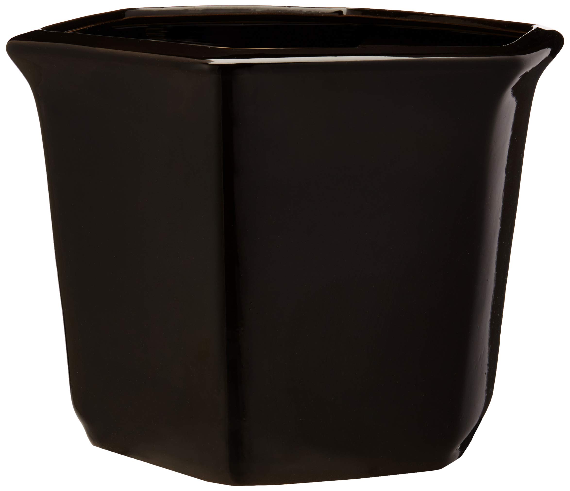 Oriental Furniture 10" Solid Black Porcelain Flower Pot