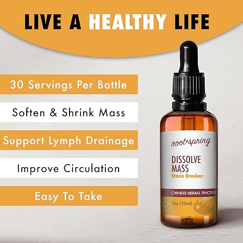 Miniatura 4 de root + spring Dissolve Mass Herbal Tincture, Stasis Breaker Liquid Concentrate Extract Formula con gotero, suplemento natural de mezcla de hierbas