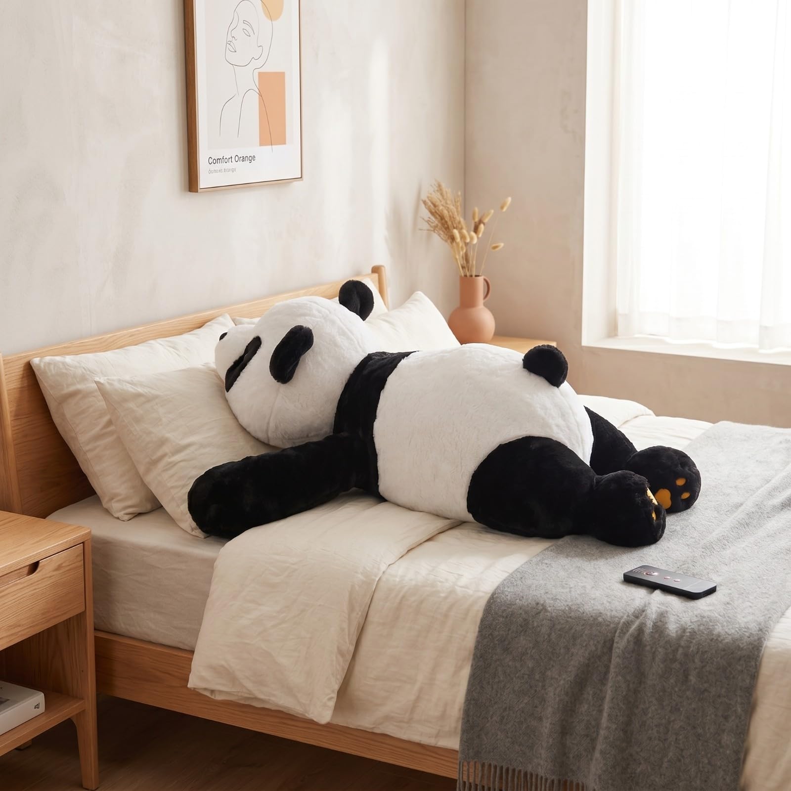 predolo Peluche a Forma Telecomando Silenzioso Orsetto Peluche con Movimento Ritmico Ricaricabile per Riposino, 120x60x29cm