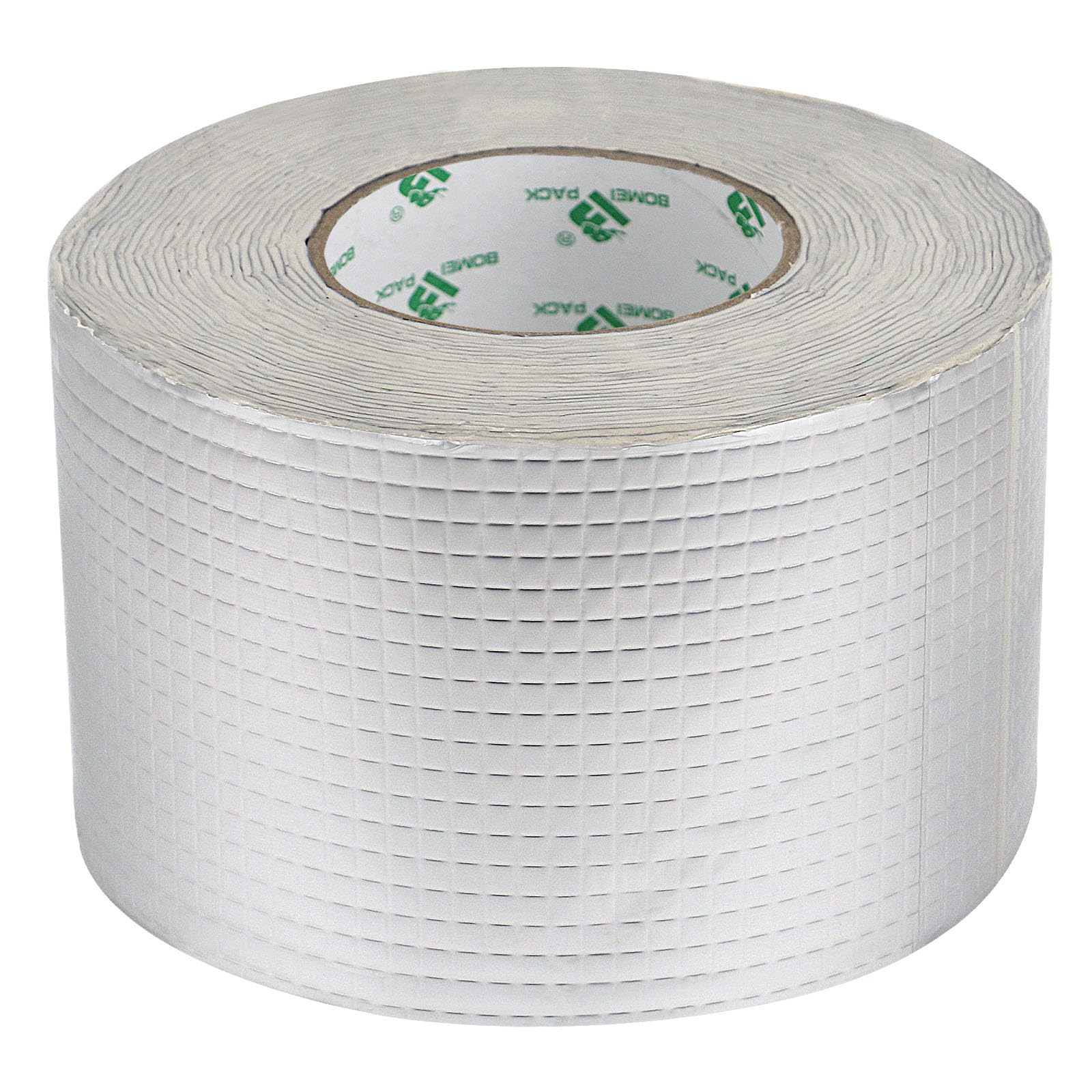 BOMEI PACK Leak Repair Butyl Tape 1.5mm x 4”W x 33’L, Aluminum Foil Waterproof Sealing Tape for Roof Flashing, Patching and Gutter, Boat, Duct, RV,