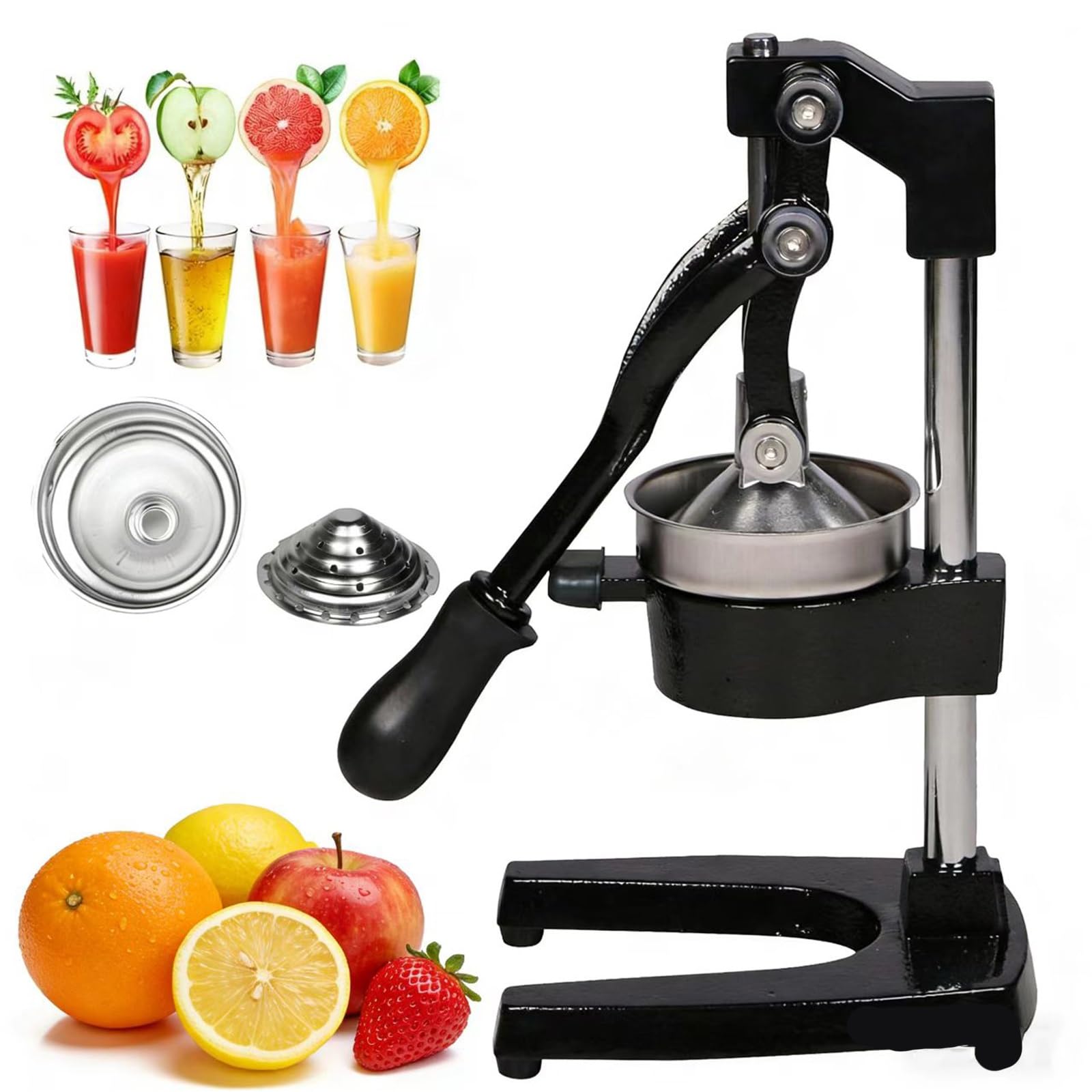 Spremiagrumi manuale in ghisa, resistente, per arance, limoni, melograno, spremi da banco per succhi di frutta fresca