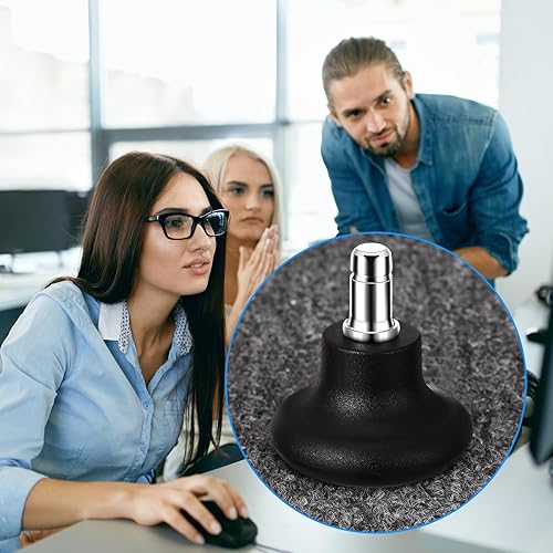 Miniatura 6 de Thyle 50 piezas de perfil bajo deslizadores de campana de repuesto para patas de silla de ruedas fijas estacionarias ruedas silla de oficina, ruedas