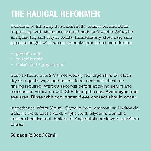 Miniatura 4 de Face Haus The Radical Reformer - Almohadillas exfoliantes de rejuvenecimiento con 10% AHA y BHA para una piel más brillante y suave, 50