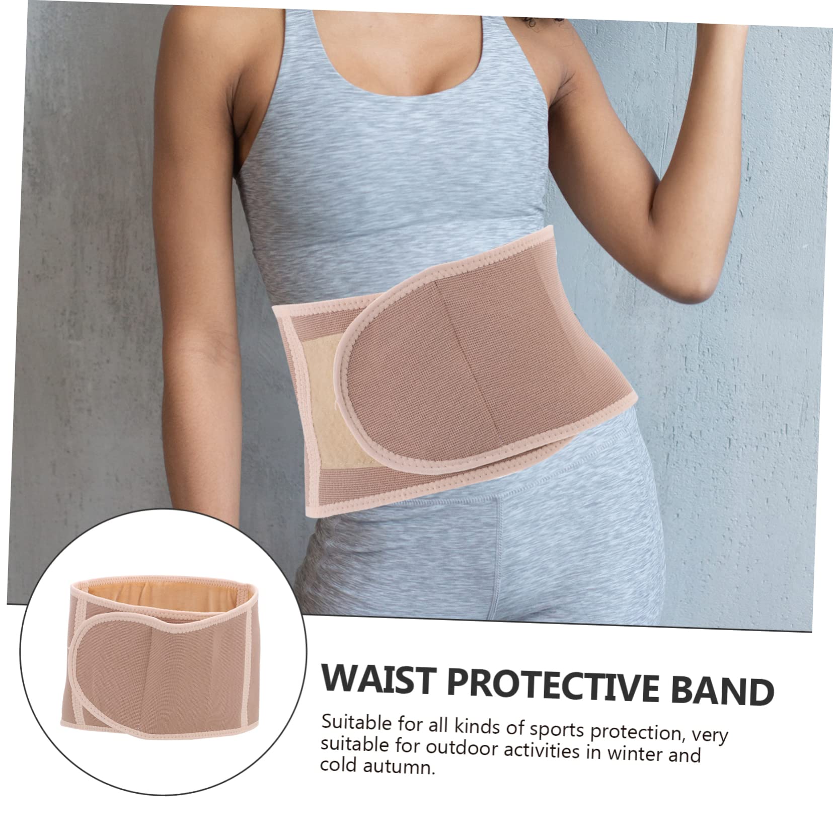 Gogogmee Fleece Waist Warmer Belt Winter Waistband Support for Office Sports Outdoor Activities