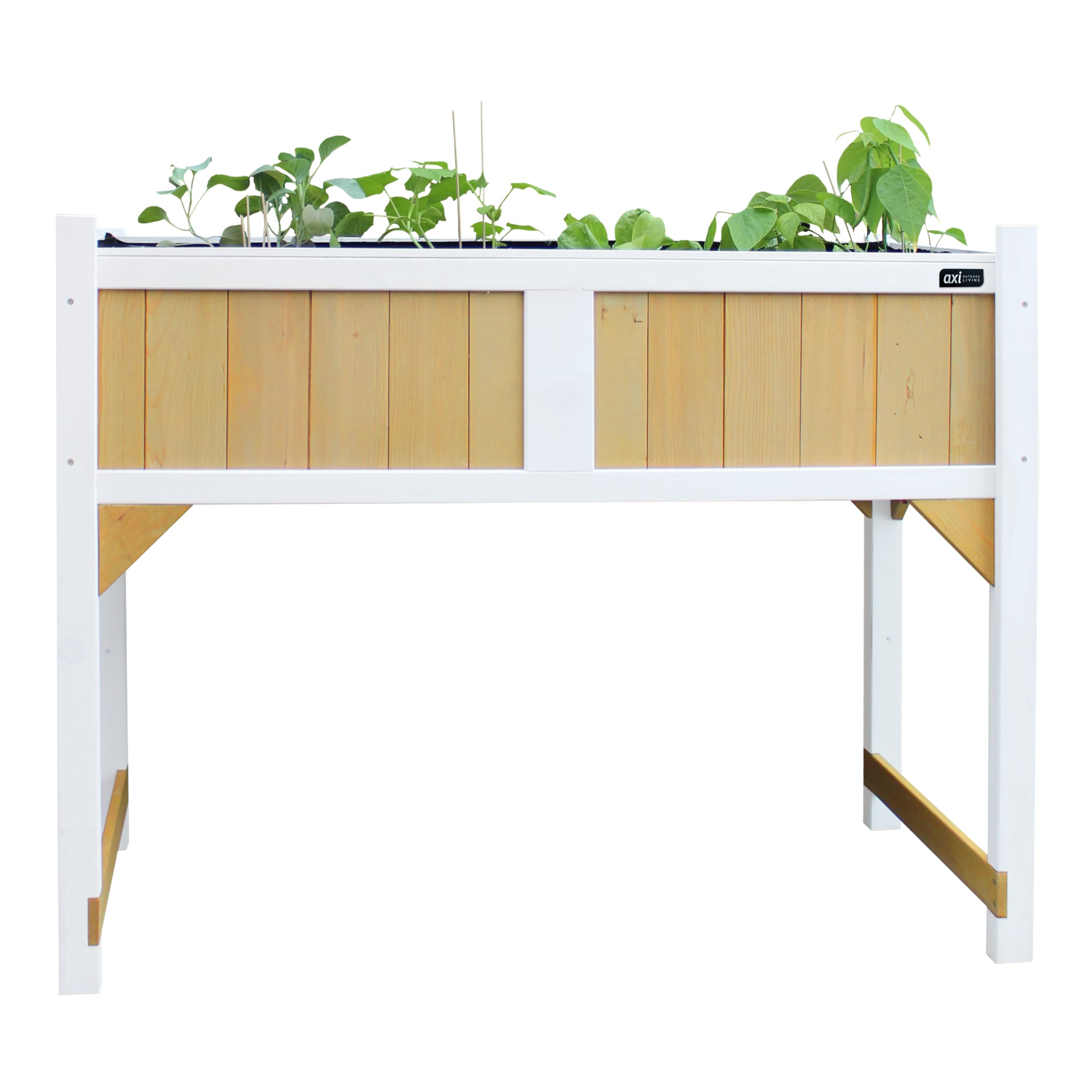 AXI Table De Culture en Bois avec Bac & Voile De Jardin | Potager sur Pied/Jardinière en Marron & Blanc