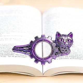 Purple Cat Book Page Holder, Thumb Book Page Holder, Reading Accessory, Smooth Lightweight Acrylic Book Page Holders for Students, Teachers, Book Lovers, Literary & Bookworm Ideal Gift