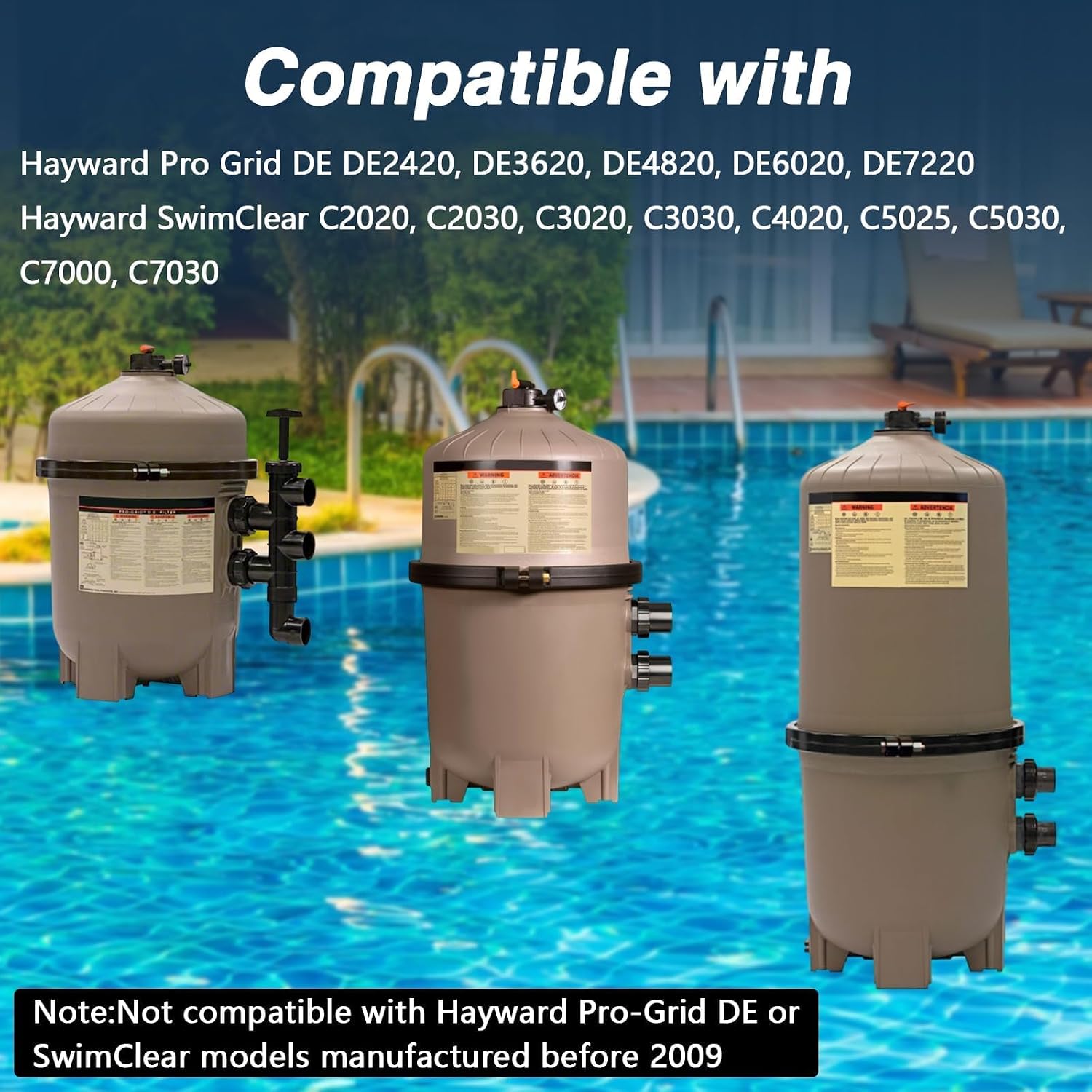 Condition photo showing New/Like New for pool filter seal compatible with hayward pool filter pro-grid de de2420 de3620 de4820 de6020 de7220 and swimclear filters o-ring gasket c2020 c3030 c4020 c5025 c5030 replace # dex2422z2