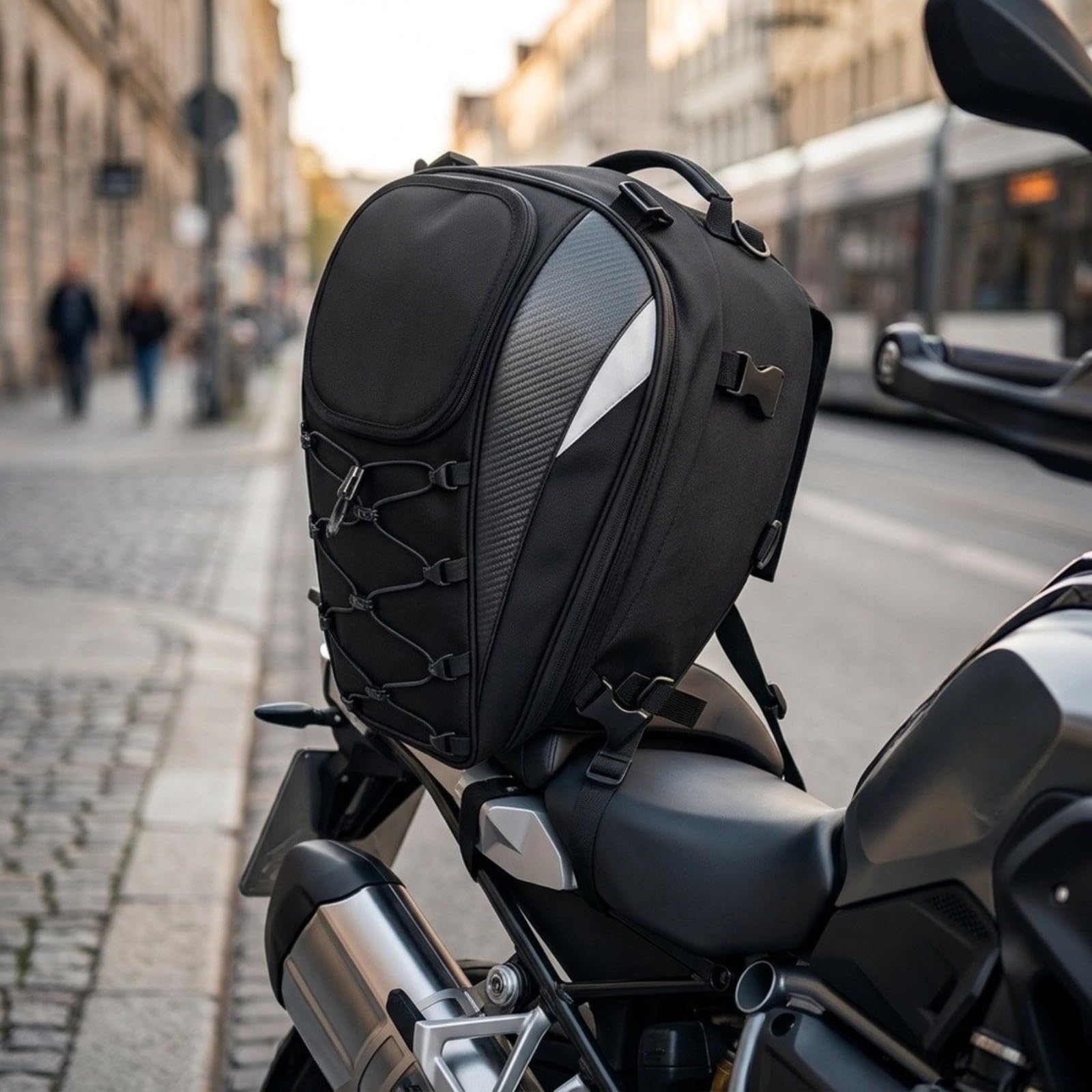 Bolsa trasera impermeable para motocicleta con cubierta de lluvia