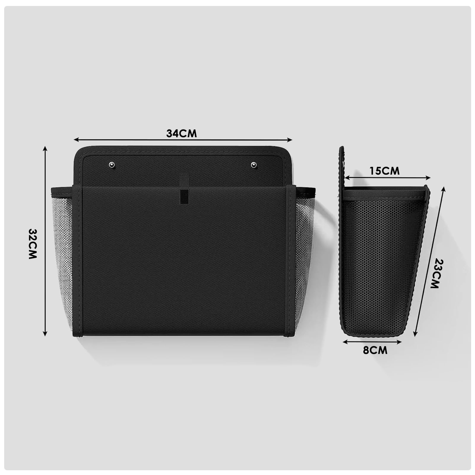 Organizer da Appendere Camper Accessori avec Autoadesivo, 34 x 29 x 14cm Pieghevole Tasca Portaoggetti per Camera da Letto, Ufficio, Accanto al Tavolo - 2 Pezzi