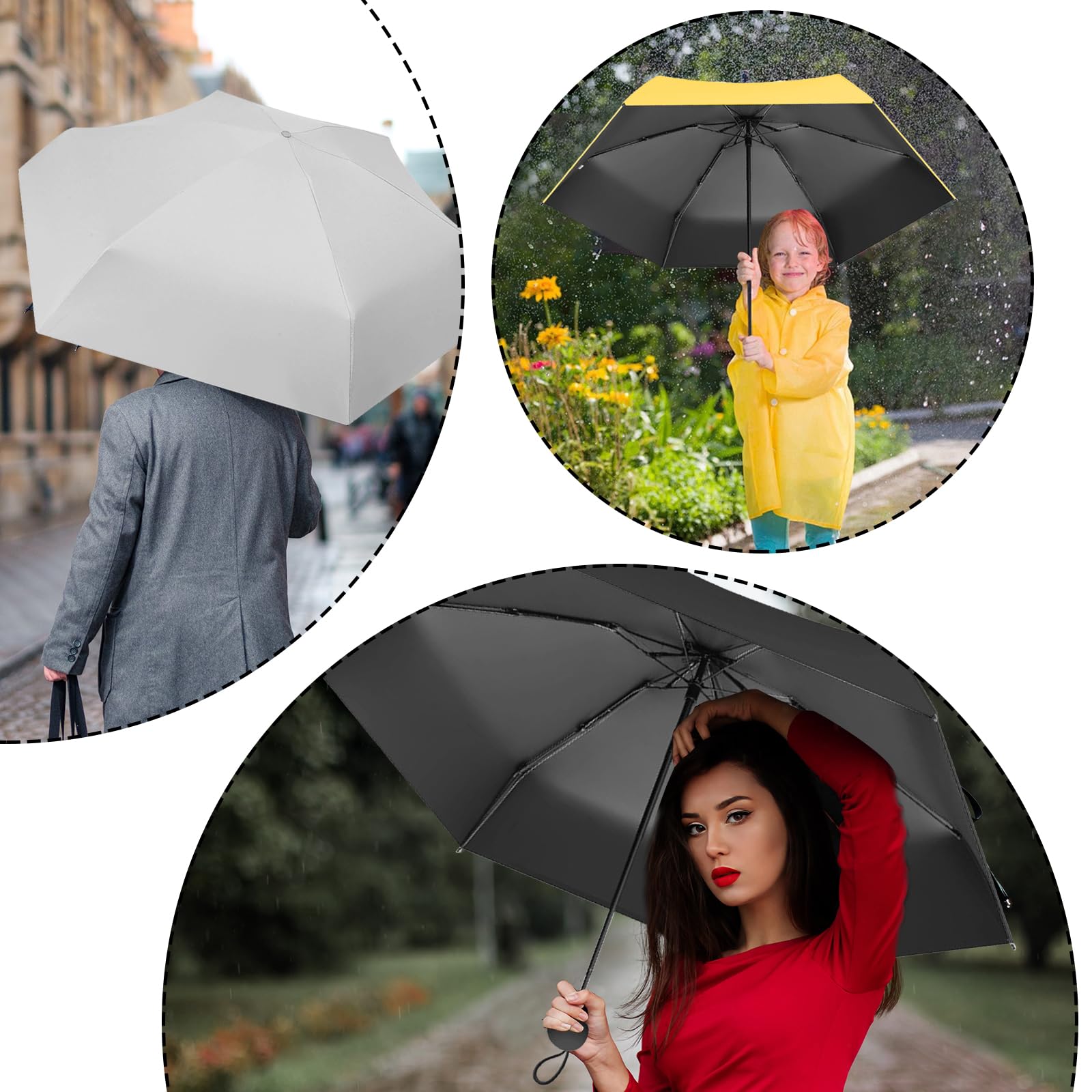 Mini Parasol Kieszonkowy, Składany Parasol Przeciwwiatrowy, Parasol Przeciwsłoneczny, Mini Parasol, Codzienne Podróże, Unisex