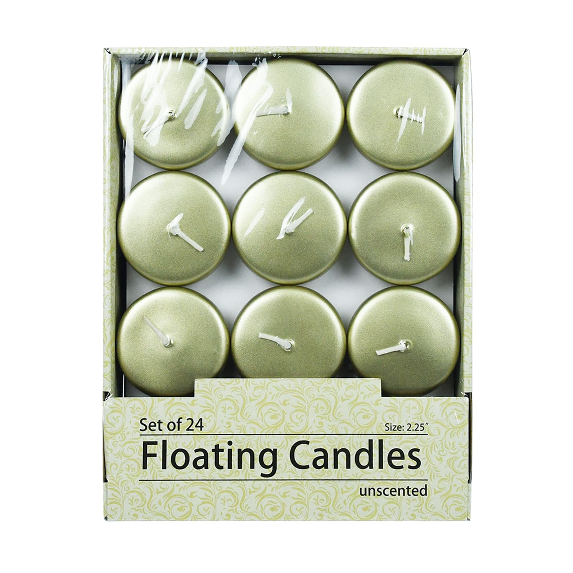 Zest Bougie 24 Bougies flottantes, 5,7 cm, Doré métallique