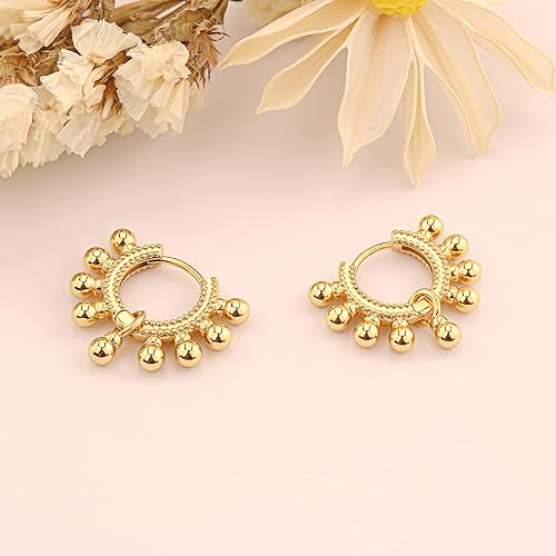 Miniatura 5 de Small Huggie Hoop Earrings 14K Gold Plated Hypoallergenic Minimalist Ear Jewelry