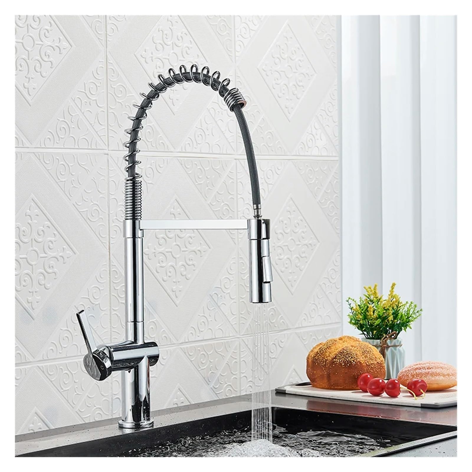 Robinet de cuisine noir mat haut de gamme avec douchette extractible
