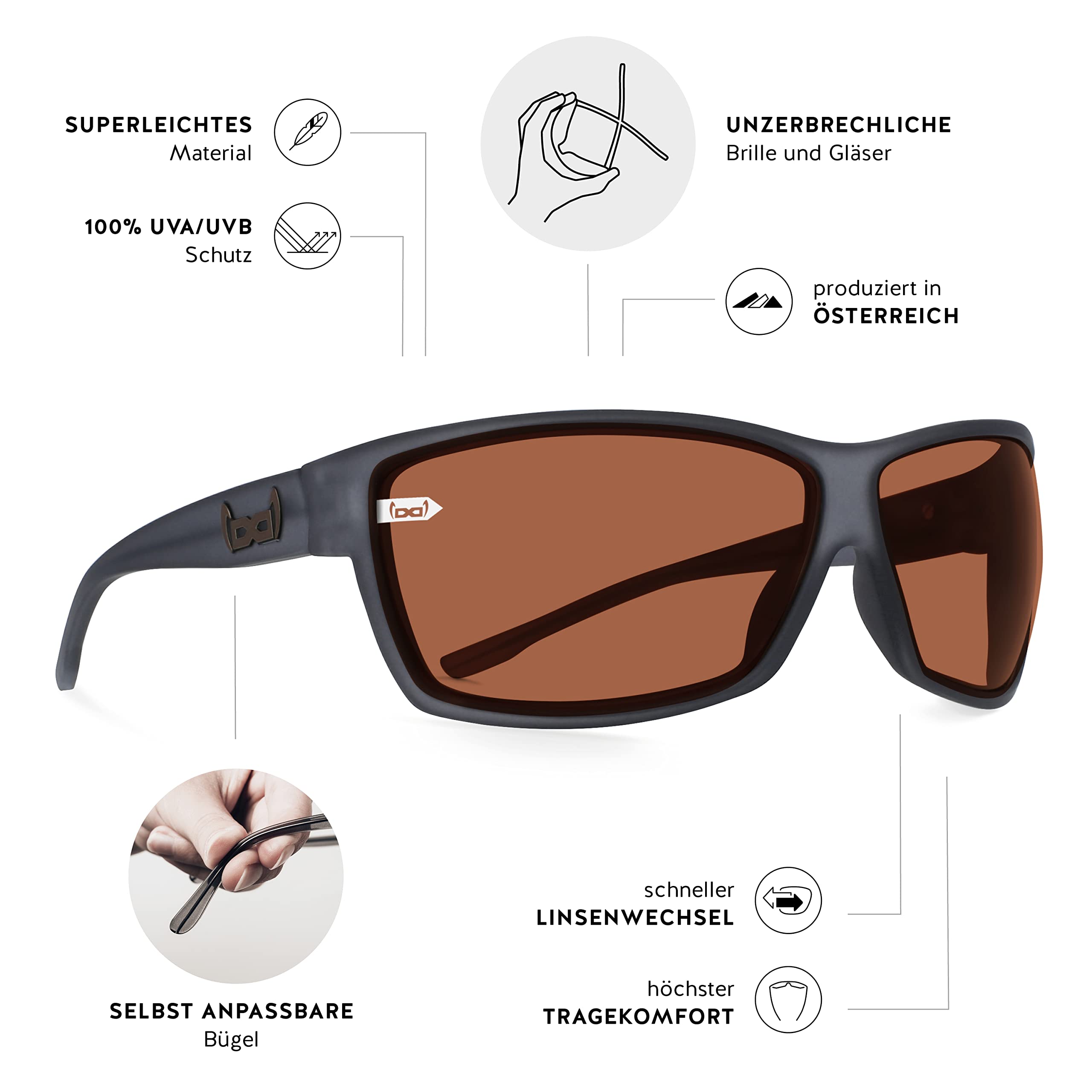 Gloryfy Herren unbreakable (G13 balance) -Unzerbrechliche, Sport, Damen, Grau Sonnenbrille, M, 1913-31-00 | Unzerbrechliche & Stilvolle Brillen für den Alltag Innovatives Design & Langlebigkeit