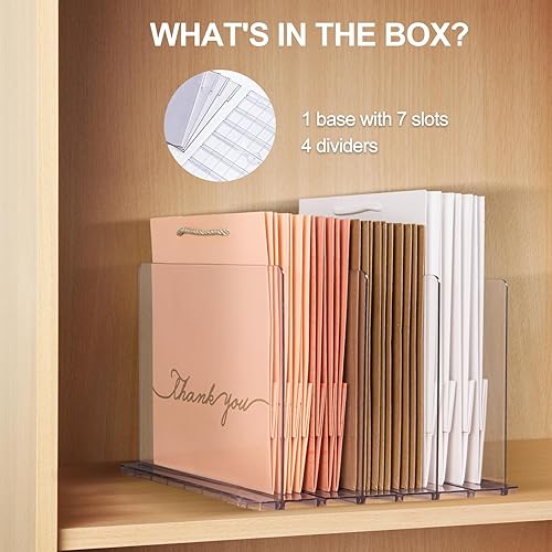 Miniatura 10 de GoMaihe Organizador de bolsas y bolsos para armario 2 juegos de estantes de almacenamiento de bolsos transparentes ajustables - separadores de