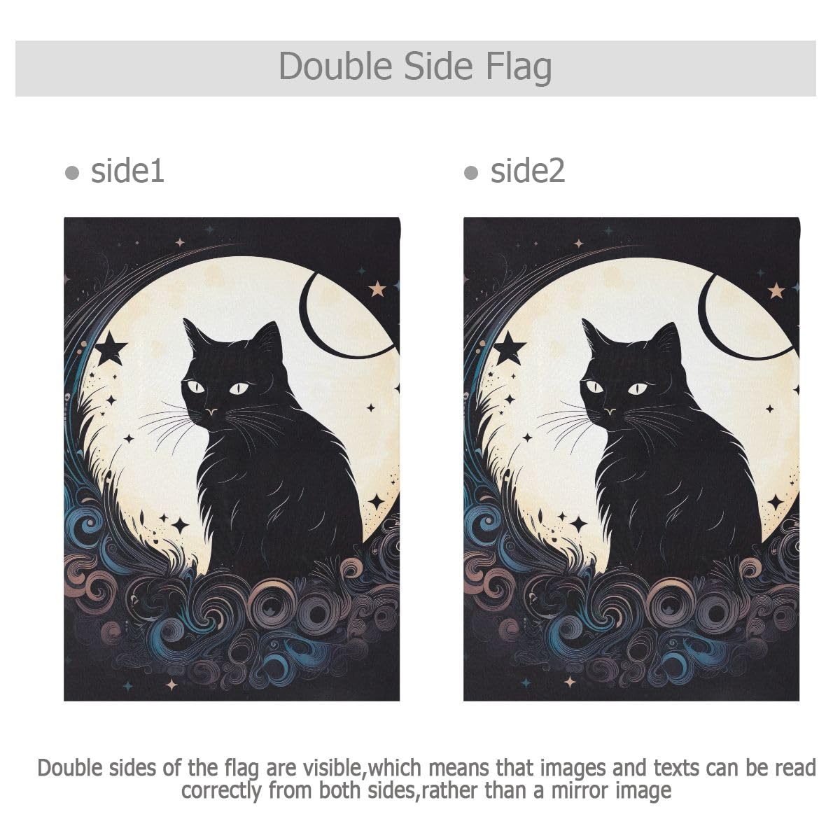 TopPacific Winterflagge Mit Schwarzer Katze 30,5x45,7cm - Doppelseitige Leinenflagge Für Garten & Haus