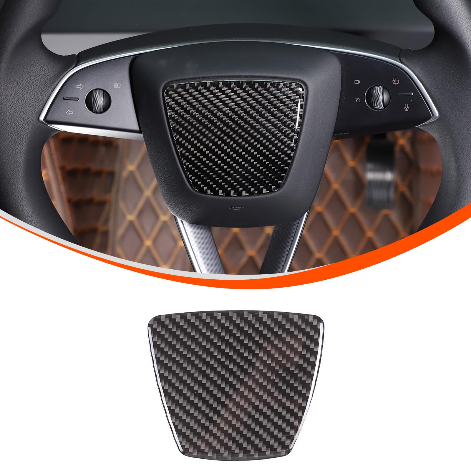 Car Soft Carbon Fiber Center Console Button Molding Trim Panel,Compatible with Tesla Model 3 2023 2024 2025+ Center Console Button Protected Cover Accessories (Black Carbon Fiber)