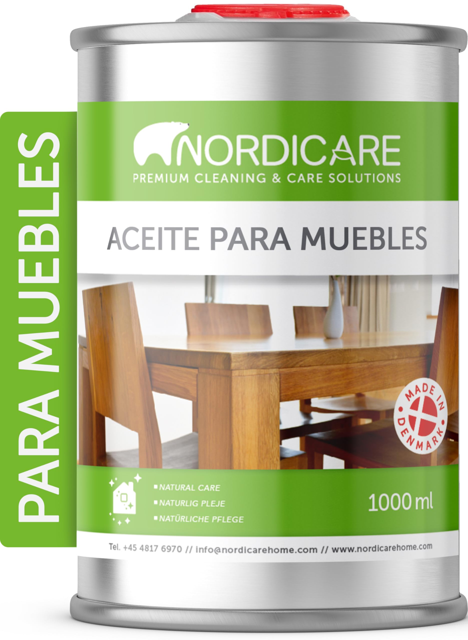 Aceite incoloro para madera de roble haya nogal y pino en esmalte a base de aceite de linaza 1L