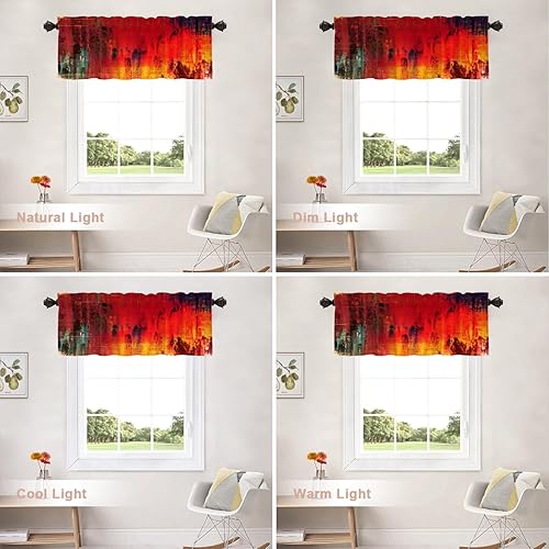 Miniatura 9 de Shrahala Cenefas de cocina estilo grunge, color rojo, naranja, con textura antigua, color amarillo, beige, azul, rojo, naranja, verde, cenefa de