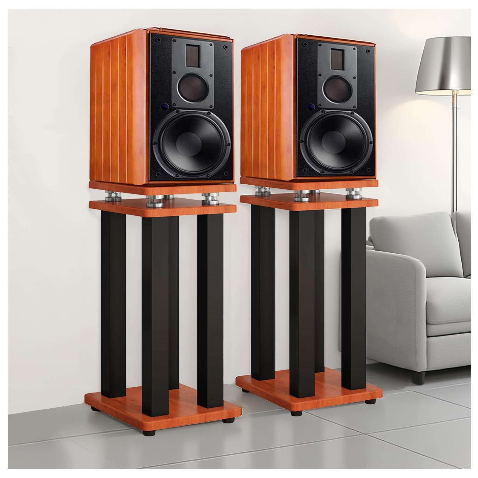 25 Inch Spring Isolation Speaker Stands, Heavy Duty 110lbs Pair