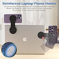 Vista 2 de Soporte magnético desmontable para teléfono portátil y automóvil, soporte de teléfono de escritorio plegable, adaptador de trípode magnético Negro