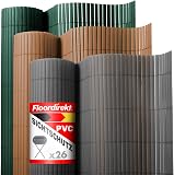 Floordirekt | Canisse en PVC Brise Vue, Intimité Paravent de Jardin, Piscines, Balcon | Terrasse, Décorative Palissade en PVC Résistant aux UV, Intempéries, Coupe-Vent | 150 x 300 cm - Marron - 1