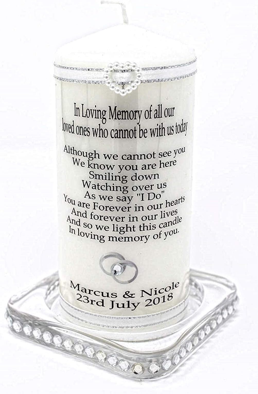 Cellini candles Wedding Absence Candle Personalised