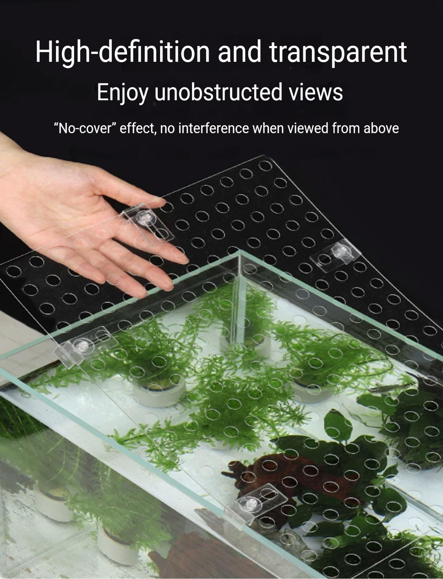 1mm Polycarbonat Aquariumabdeckung Set, Transparent mit Befestigungsclips