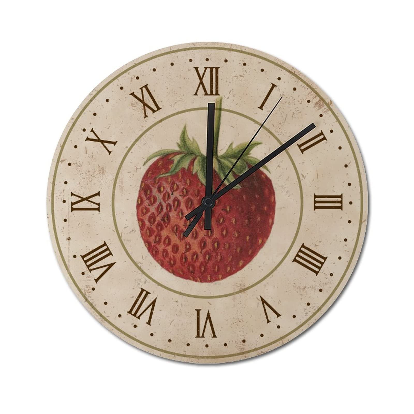 Horloge murale fraise de qualité supérieure style rétro vintage