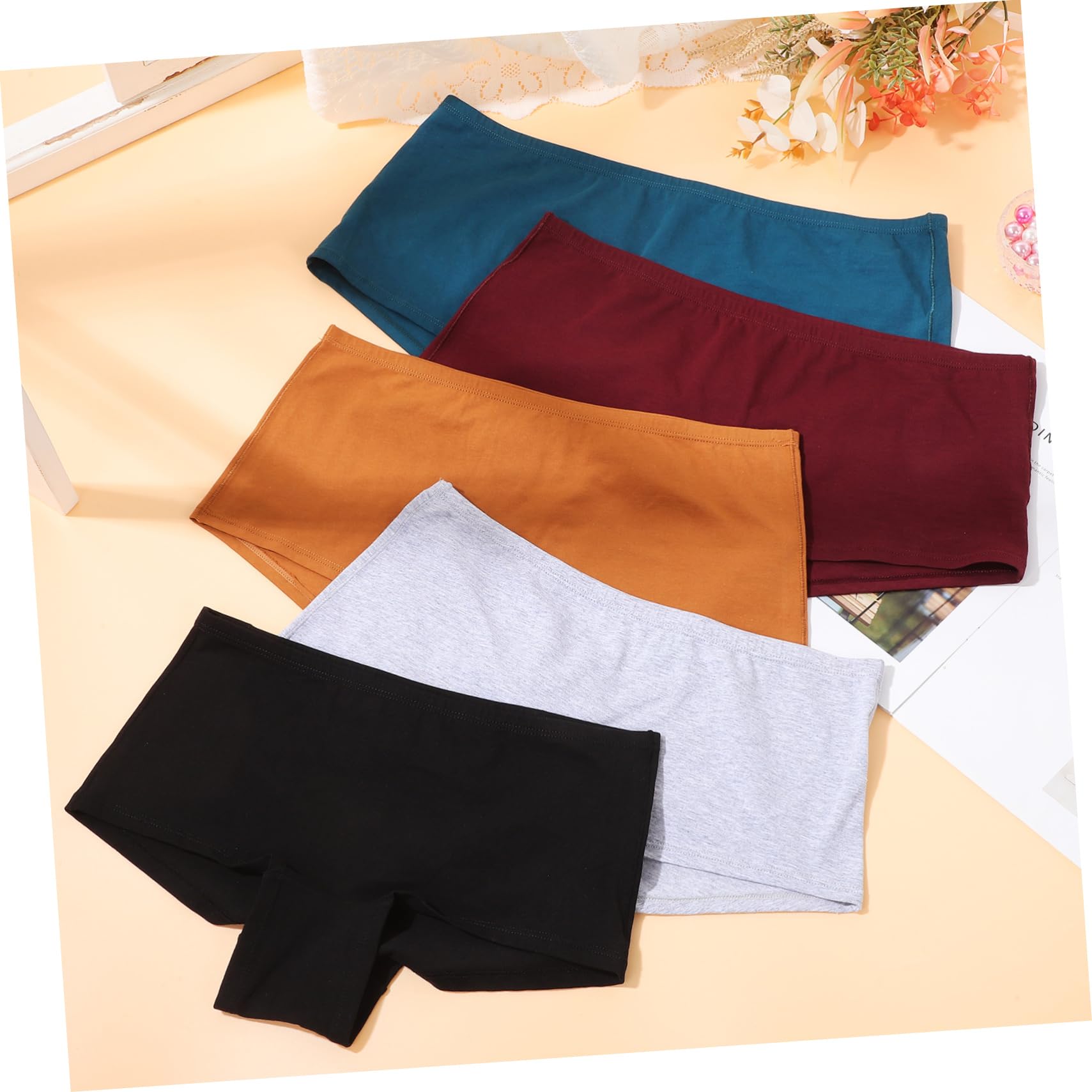 VANZACK 5piezas Bragas De Mujer Tipo Bóxer Cobertura Total Algodón Talla Xxl Pack De Uso Diario
