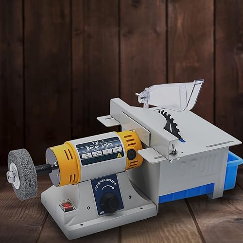 Pulidor de joyería de roca de 110 V 320 W, pulidor de banco de pulir la máquina de facetado equipo lapidario eléctrico mini torno de piedras