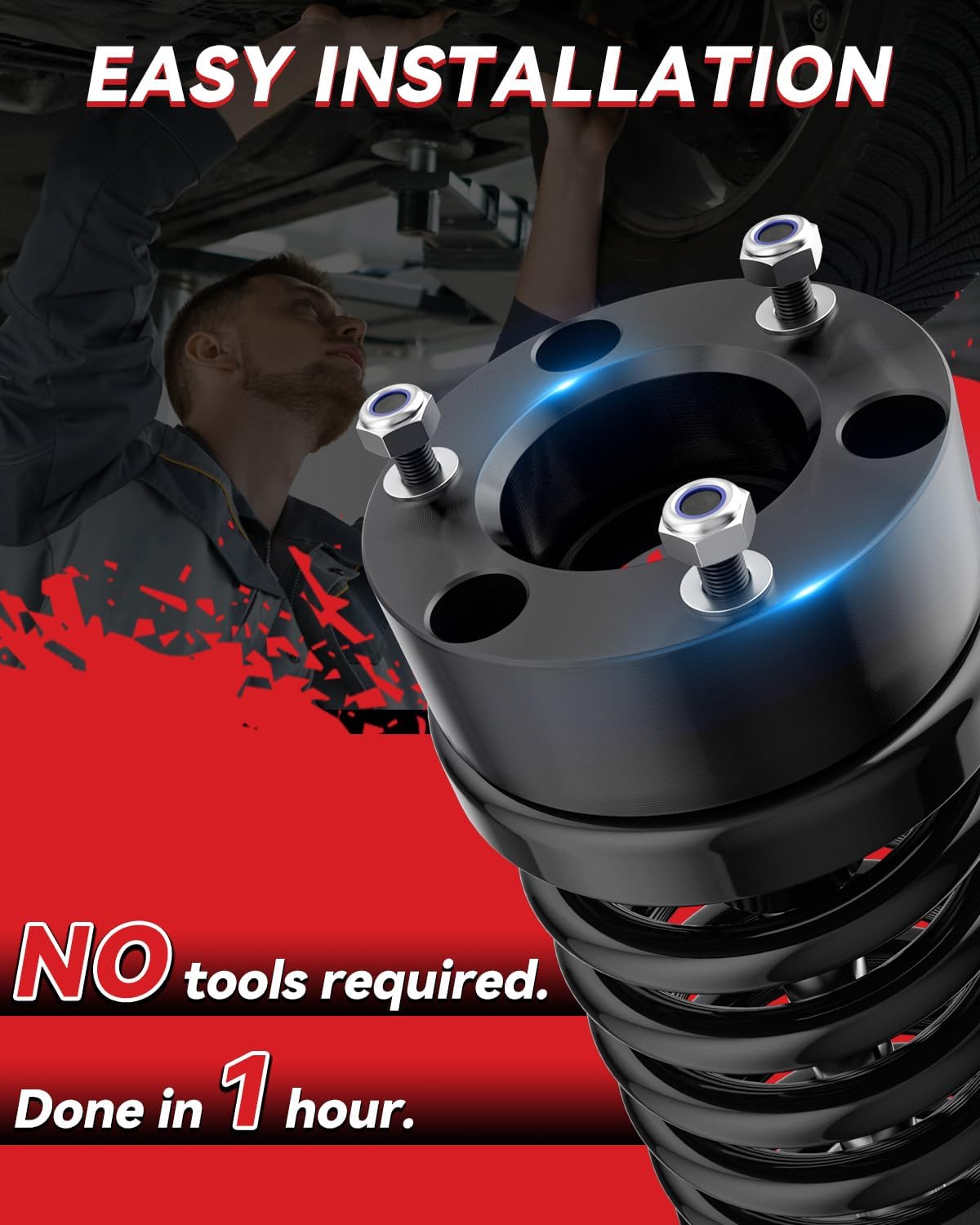 3" Front Leveling Lift Kits for 2004-2026 F150, 3 inch Forged Front Strut Spacers Leveling Kits Compatible with 2004-2026 F150 2WD 4WD