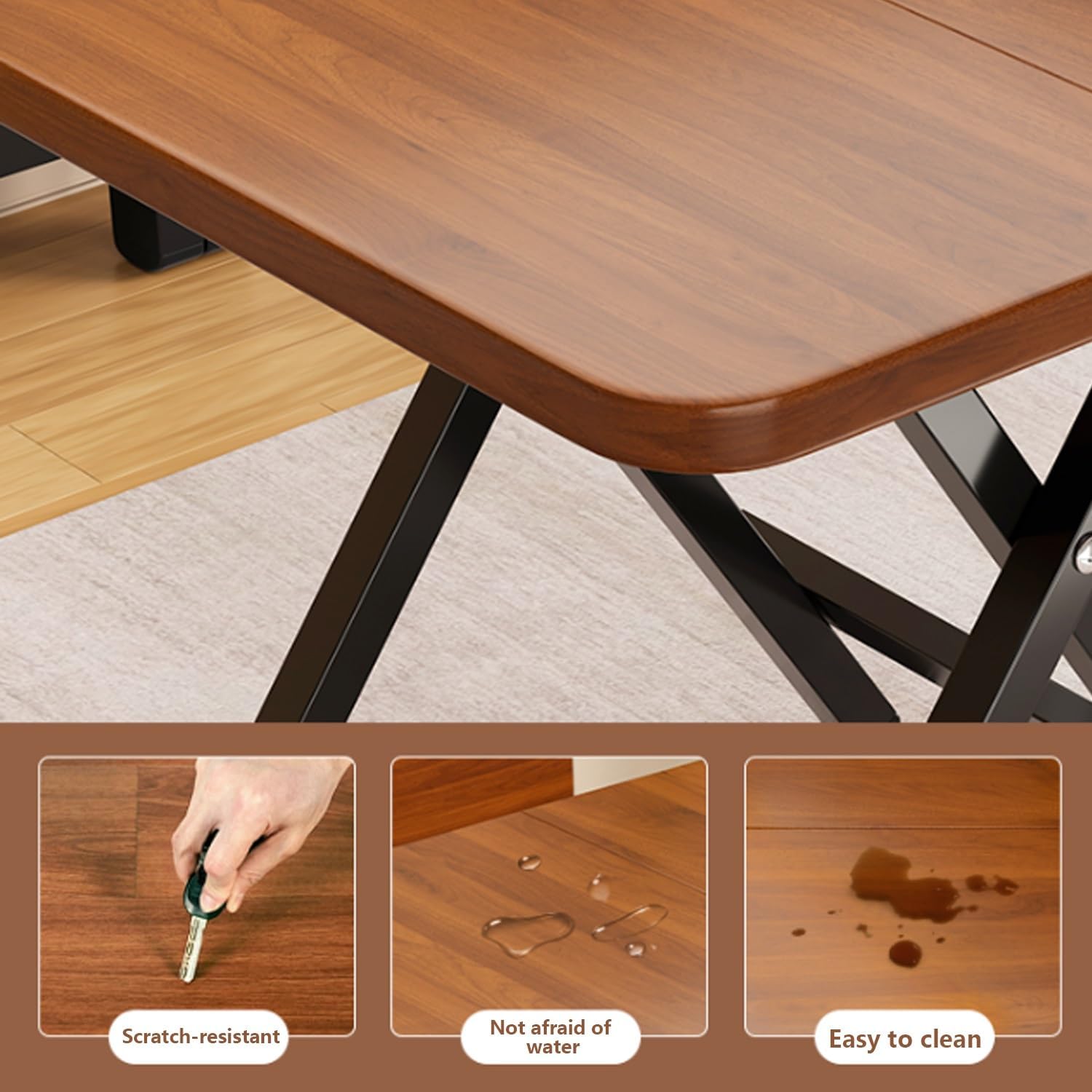 Folding Dining Table for Small Spaces, Extendable Collapsible Kitchen Table, Multi-Purpose Wood Dinner Tables for Dining Room, Apartment, Home Office(White,27.5x27.5x29in)