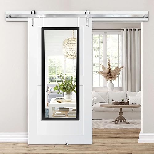 Miniatura 36 de NeuType Espejo de longitud completa, 64 x 22 pulgadas con soporte, montado en la pared o en el suelo, marco fino de aleación de aluminio, plateado