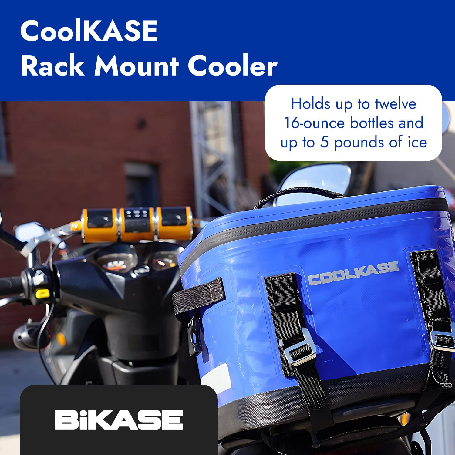 CoolKASE by BiKASE - Mountable Cooler for Your Bicycle Rear Rack, Motorcycle, ATV, or Kayak, Waterproof Travel Bag for Men and Women, Keep Your Water Bottle, Cans, Glass Bottles Cool