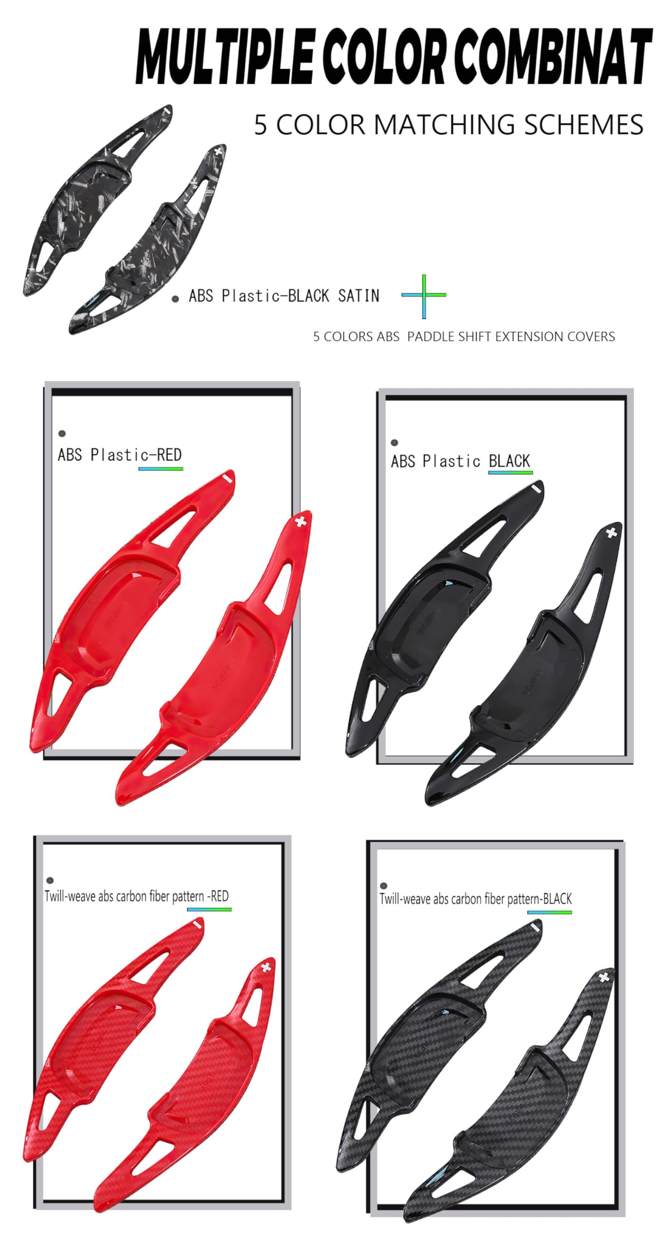 ontto ABS Przedłużenie dźwigni zmiany biegów kierownicy samochodu pasuje do Mazda 3 Axela CX-30 CX50 CX-60 CX-90 MX-30 2020-2024 Paddleshift Cover Extension Attachments Carbon Fiber Black