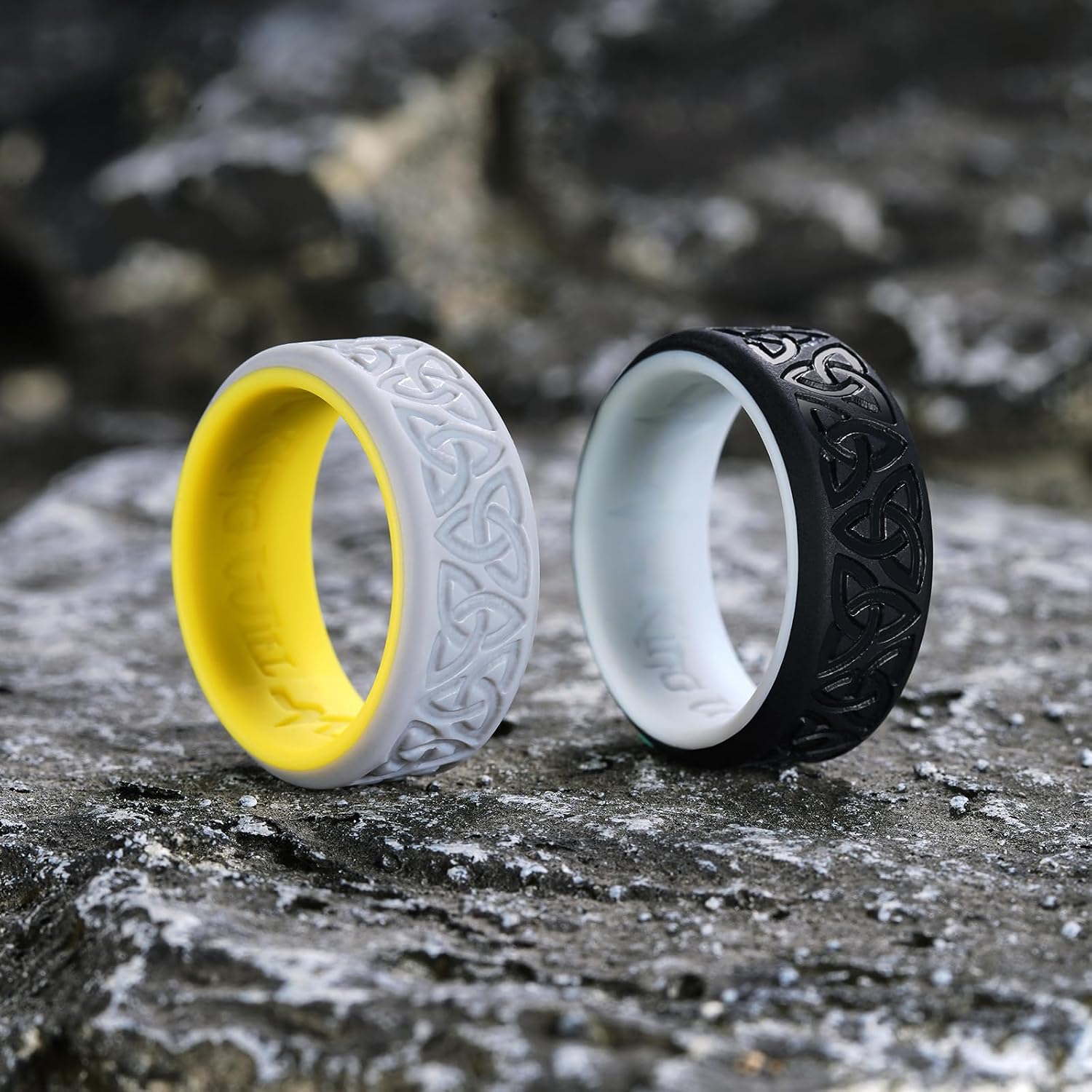 King Will Silicone Wedding Rings For Men Celtic Knot Pattern