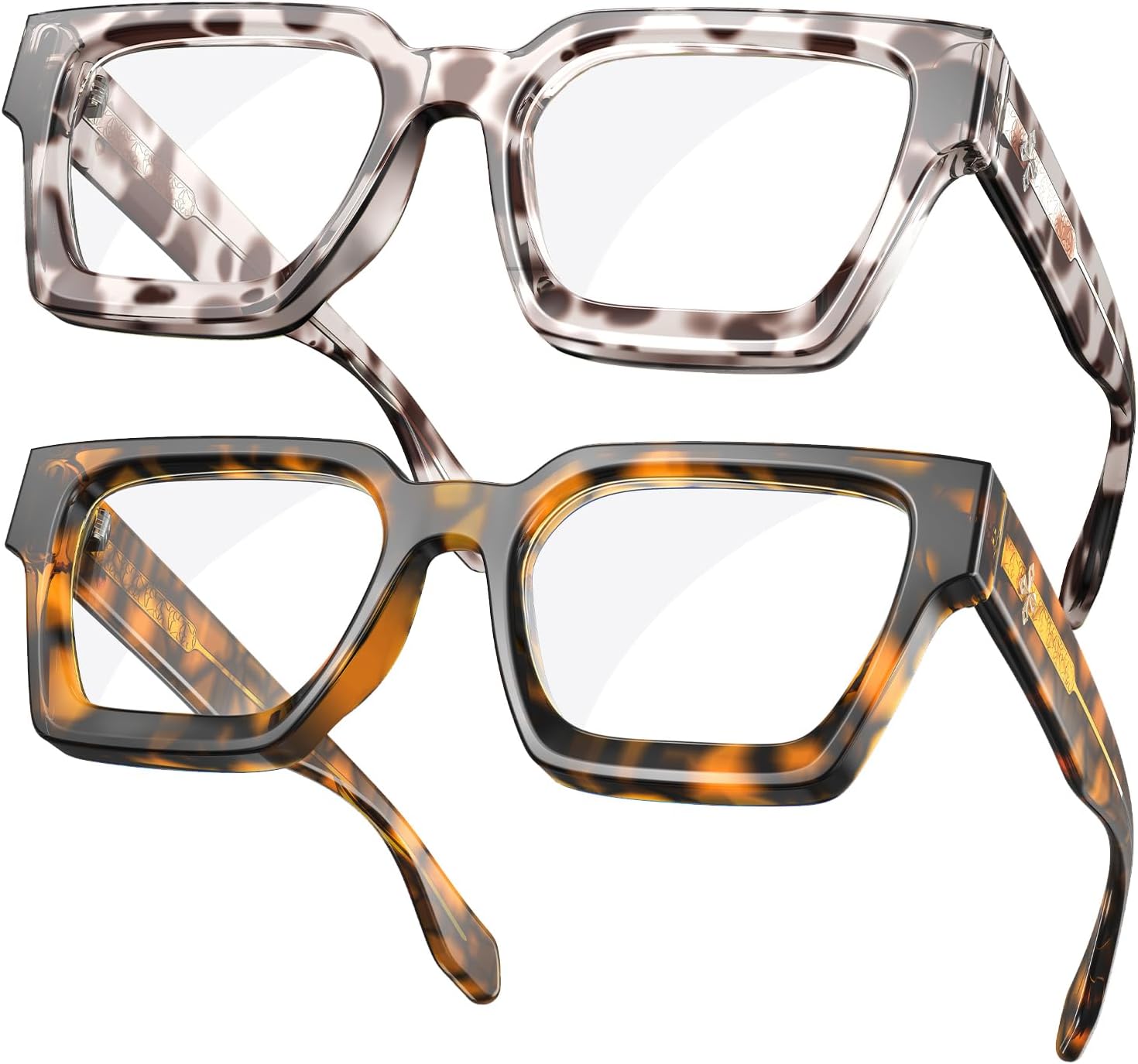 VISOONE Blue Light Blocking Glasses Rectangle Chic Preppy Look MultiColor Frame for Women Men RIVER